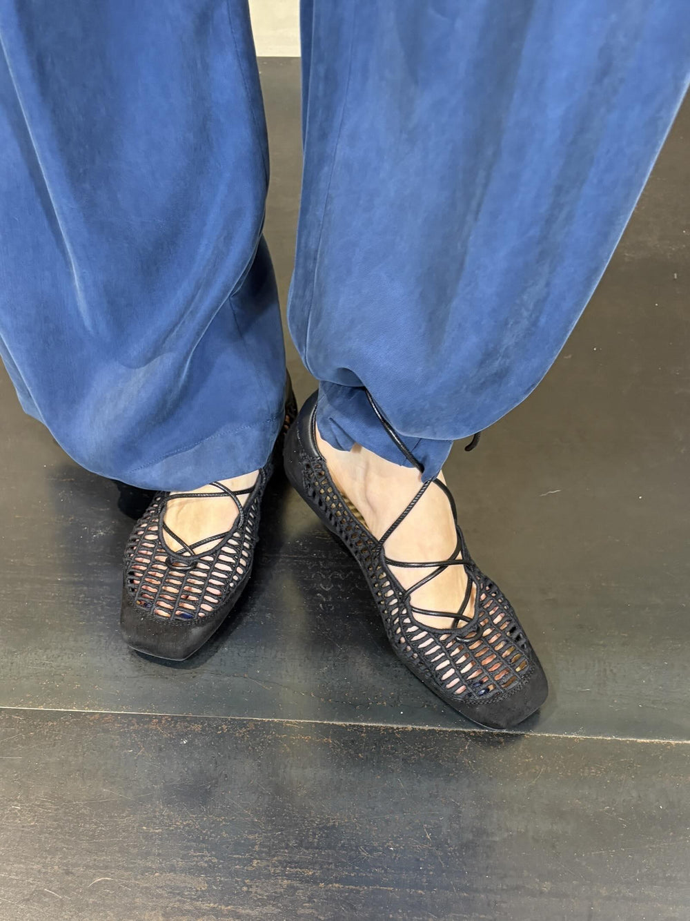 ballerine nere in rafia alla schiava 2Z0025L184K103 PATRIZIA PEPE MAIN
