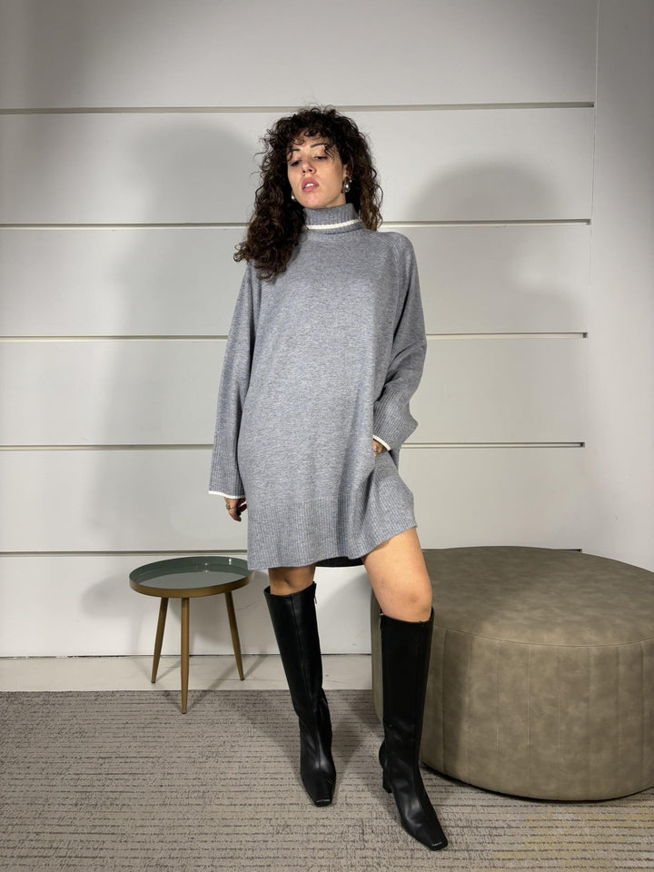 ABITO IN MAGLIA COLLO ALTO COLORE GRIGIO FOGO ABITOII2 PINKO