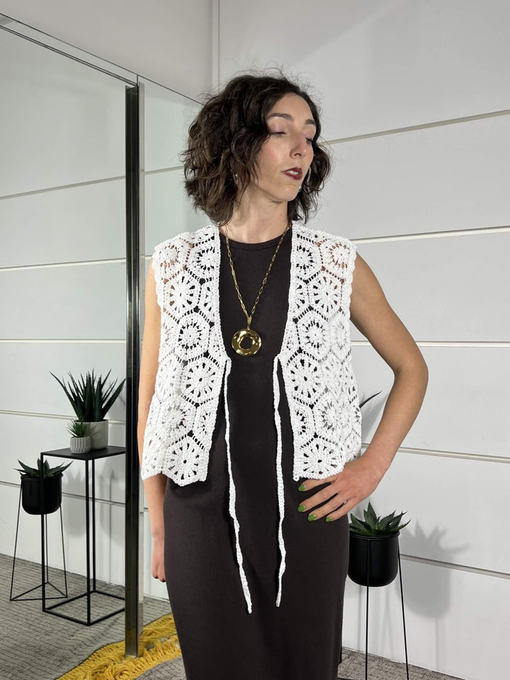 gilet crochet bianco 2638017BIANCO SUSY MIX