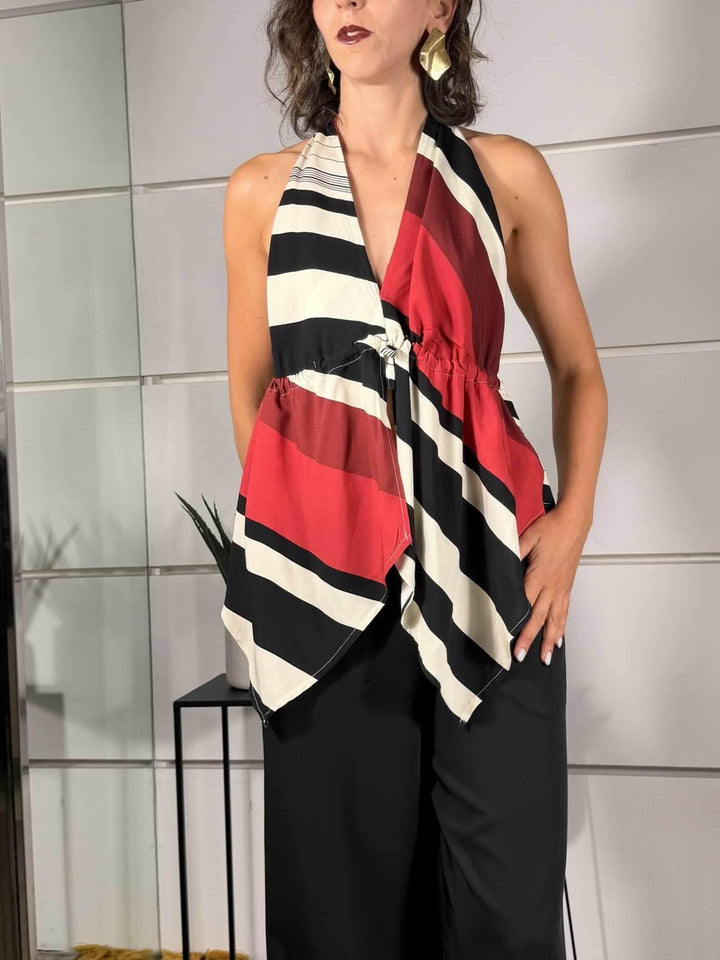 top fantasia geometrica TAB2970ROSSO VICOLO
