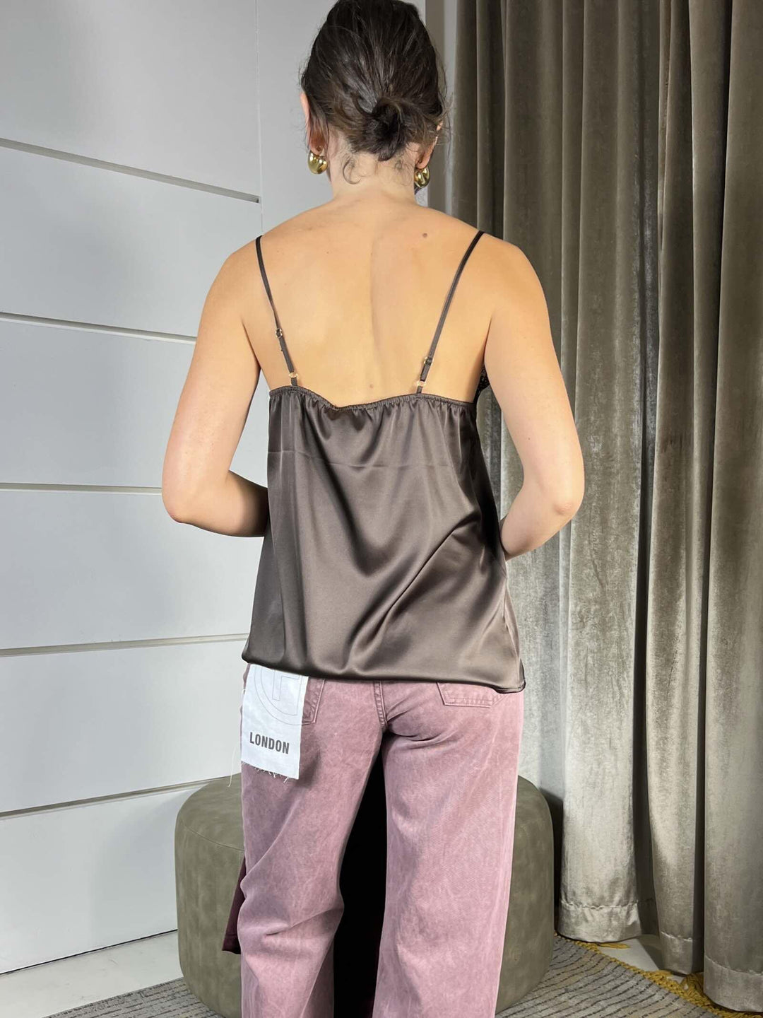 CANOOTA MORO SATIN CON PIZZO TF0928MORO VICOLO