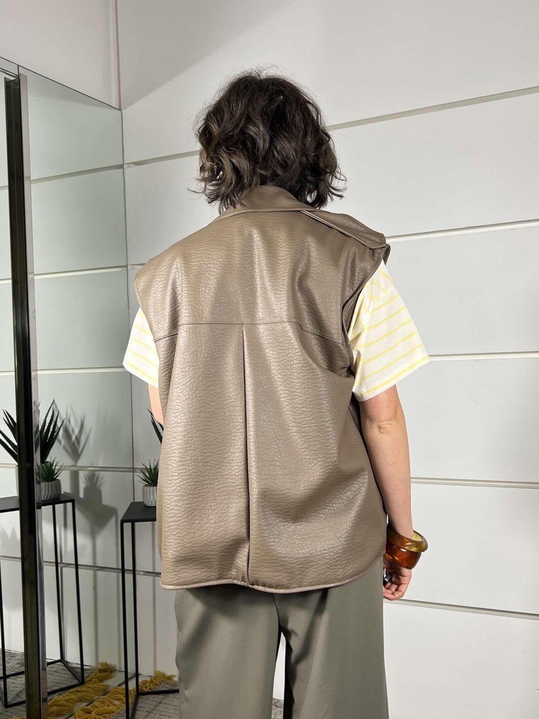 gilet ecopelle fango S26M625FANGO SUSY MIX