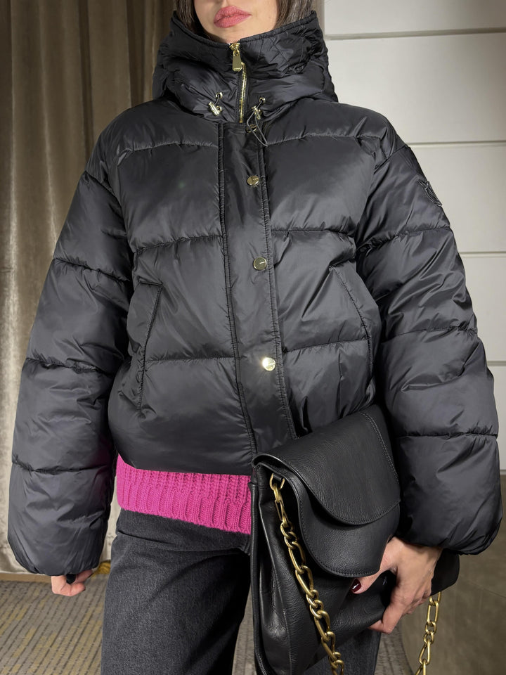 PIUMINO CORTO CON CAPPUCCIO IMPASTOZ99 PINKO