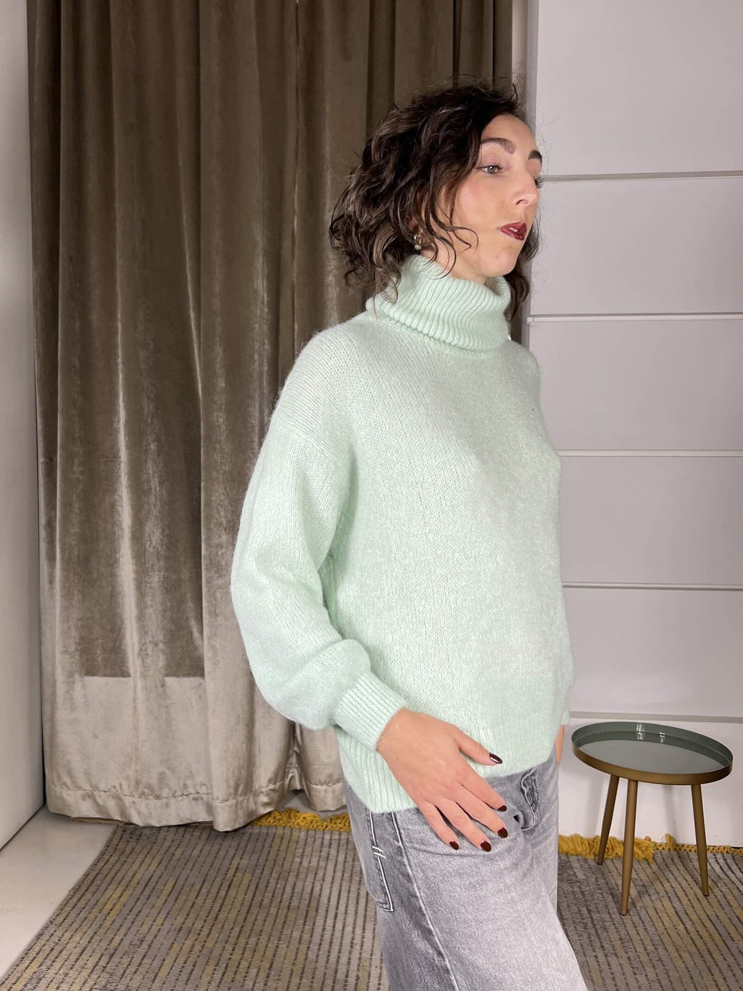 dolcevita verde acqua in misto lana 28014VERDE SUSY MIX