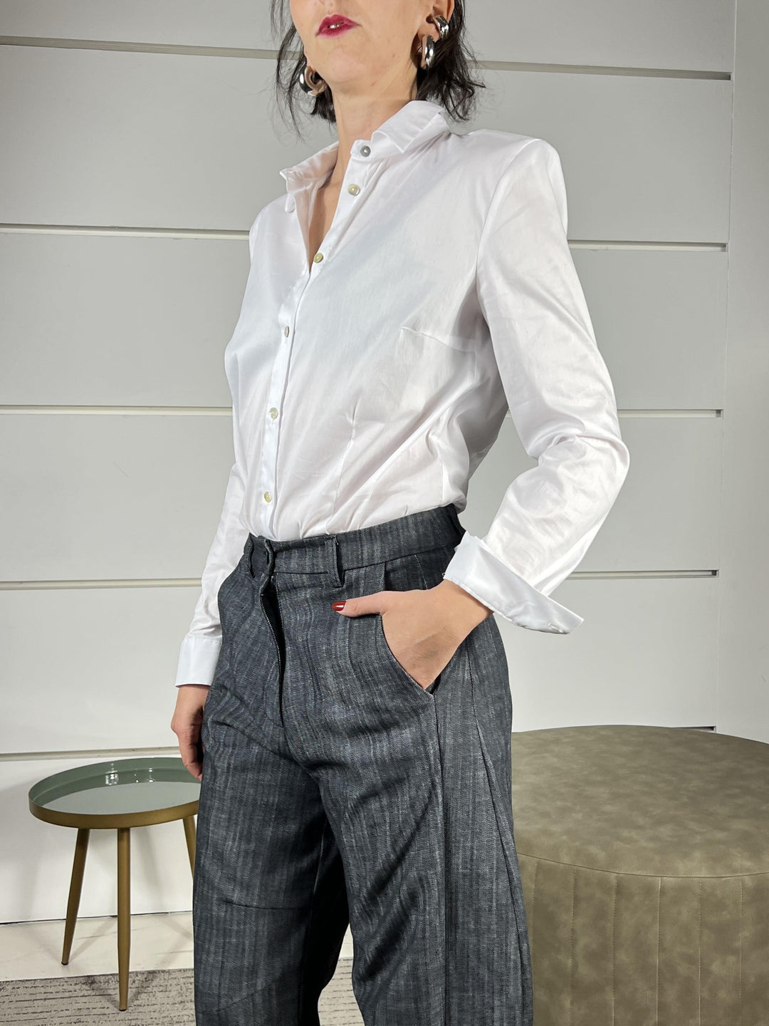 camicia a body bianca con spallina TF1205BIANCO VICOLO