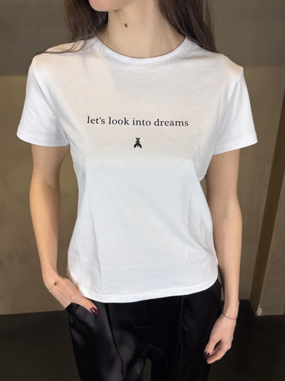 t-shirt bianca con scritta nera 8M1800J061W103 PATRIZIA PEPE PREVIEW