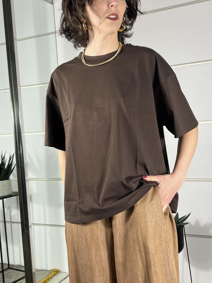 t.shirt over girocollo moro 11935MORO SUSY MIX