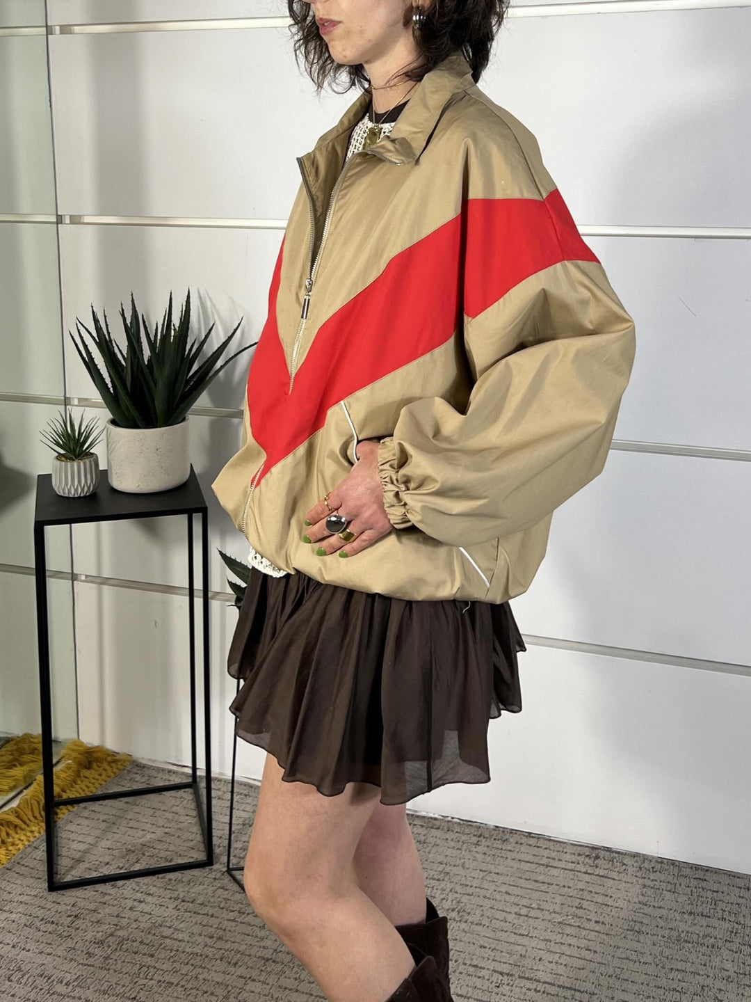 bomber bicolor cammello e rosso KVS-Q068CAMMELLO/ROSSO HAVE ONE