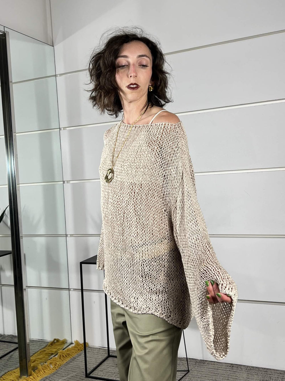 maglia a rete, manica lunga beige 3AB3026BEIGE 06/1 VICOLO