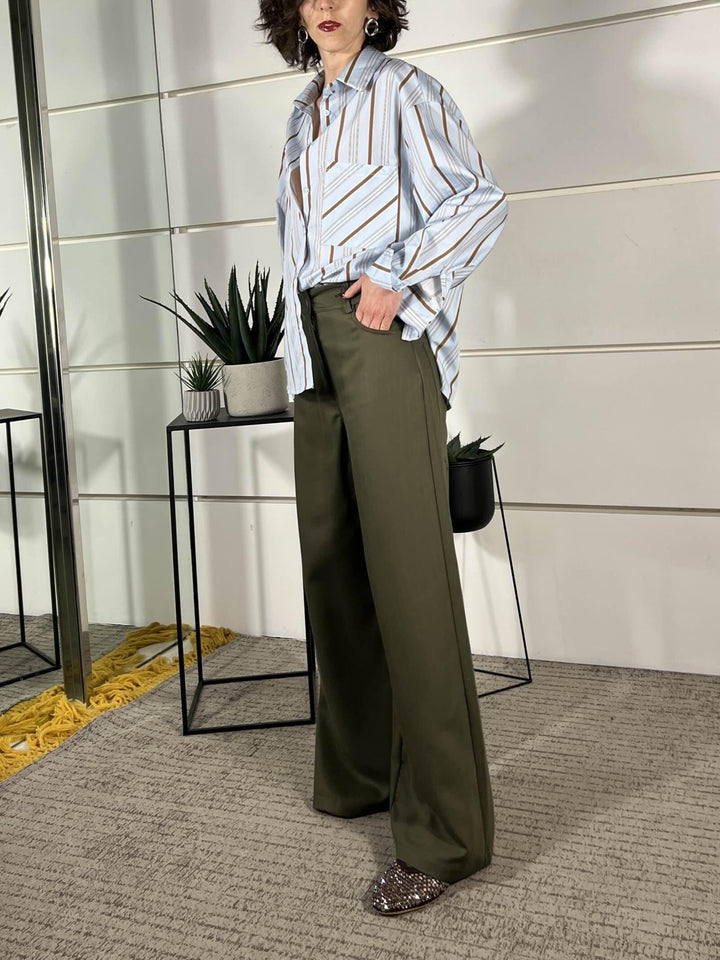 pantalone a palazzo army 1201PE26ARMY TENSIONE IN