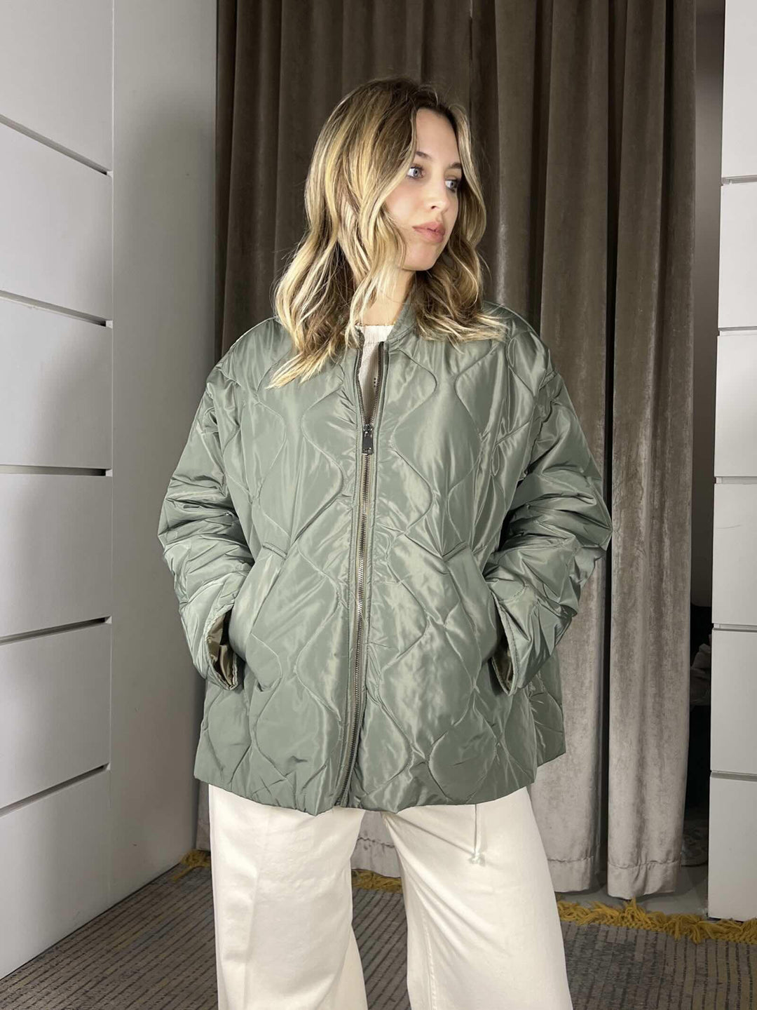 giubbotto trapuntato verde salvia SMXGB0022VERDE SALVIA SUSY MIX