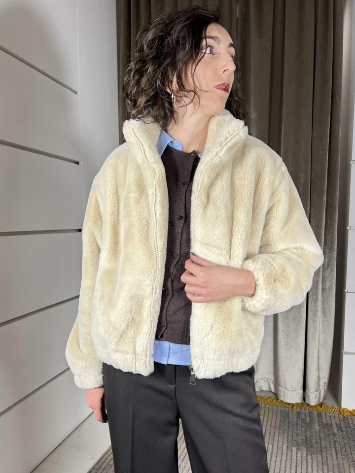 bomber a ecopelliccia beige KDY-P122BEIGE HAVE ONE