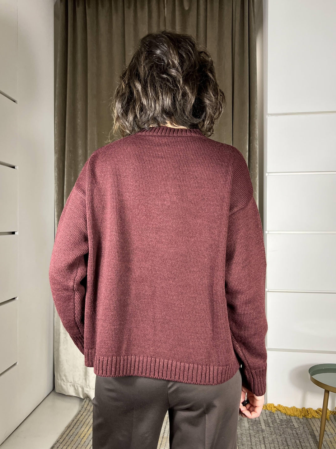 maglione gricollo con 31 rue cambon in misto lana e alpaca bordeaux e light blue W5HMJ82A400LIGHT BLUE TENSIONE IN