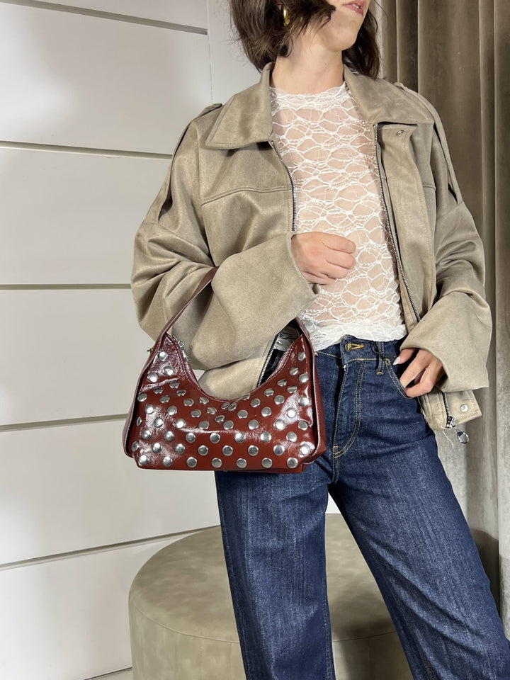 BORSA IN ECOPELLE RED CON BORCHIE PH5156RED FEMME CAFE SELECTION