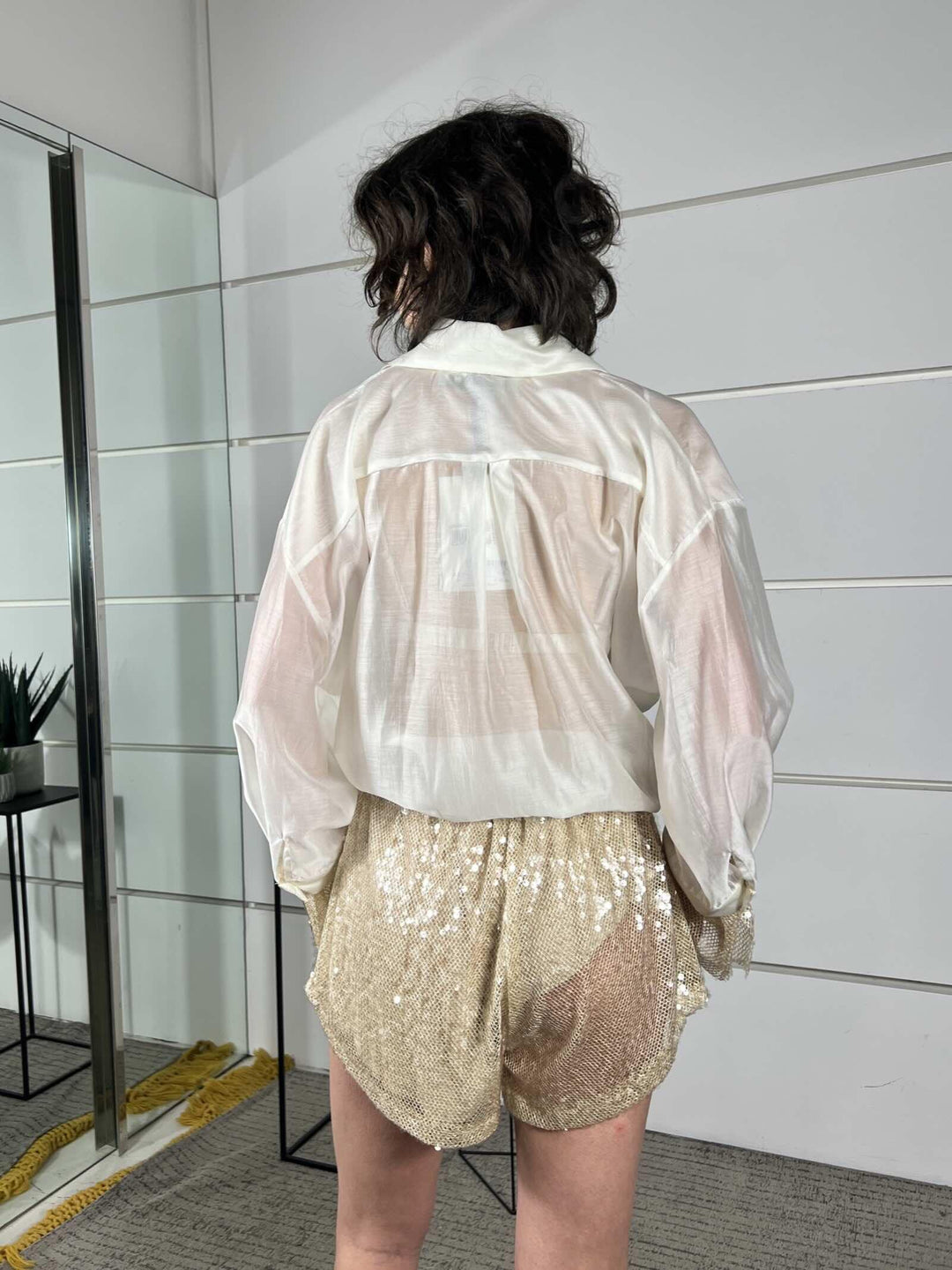 camicia burro con polsino con paillettes sabbia CVS-Q312BURRO HAVE ONE