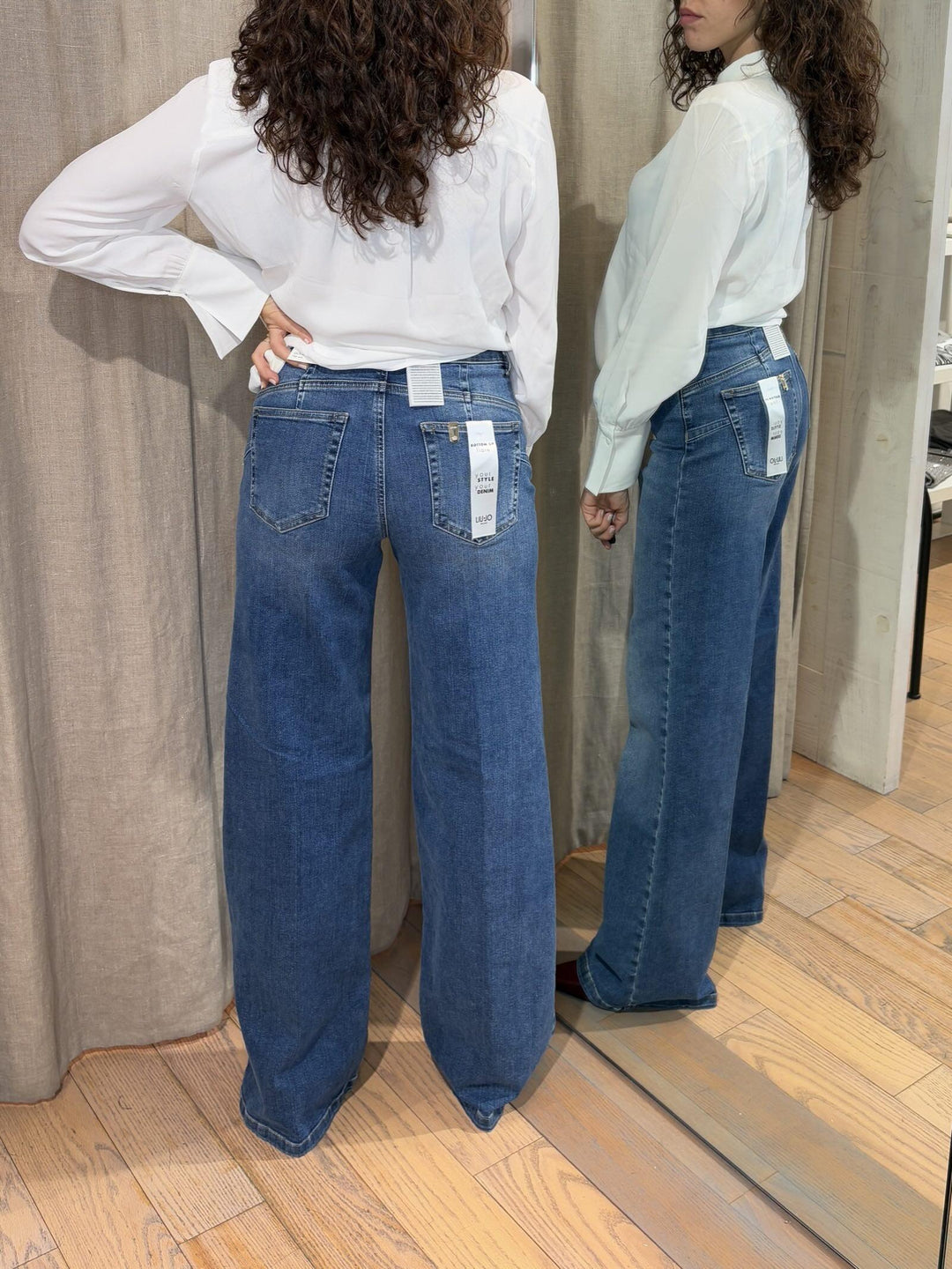 Jeans flare denim medio scuro con cintura UF5100D026478899 LIU JO BLUE DENIM