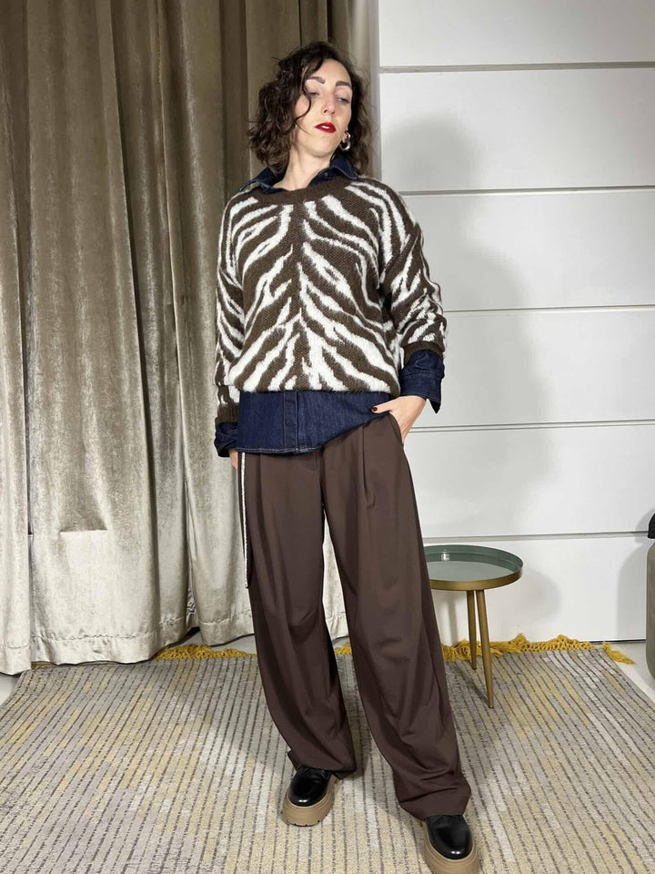 pantalone cannella con catena di strass P5Z2KQP1819 IMPERIAL