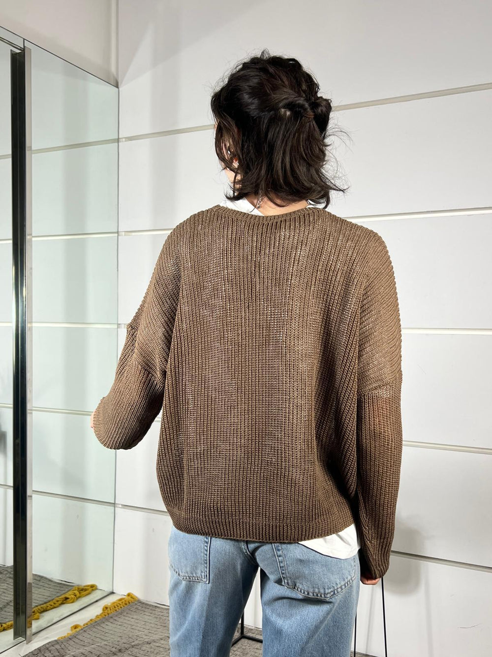 maglia incioccolato girocollo manica lunga XL25267CIOCCOLATO TENSIONE IN