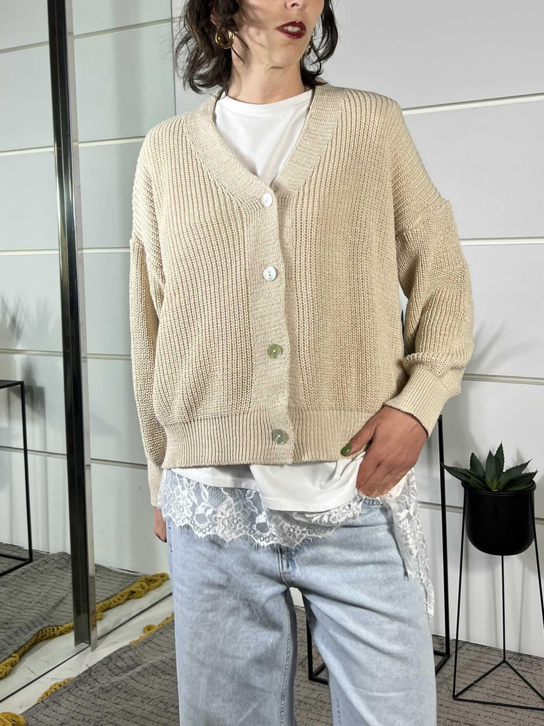 cardigan over costa inglese corda 21660CORDA SUSY MIX