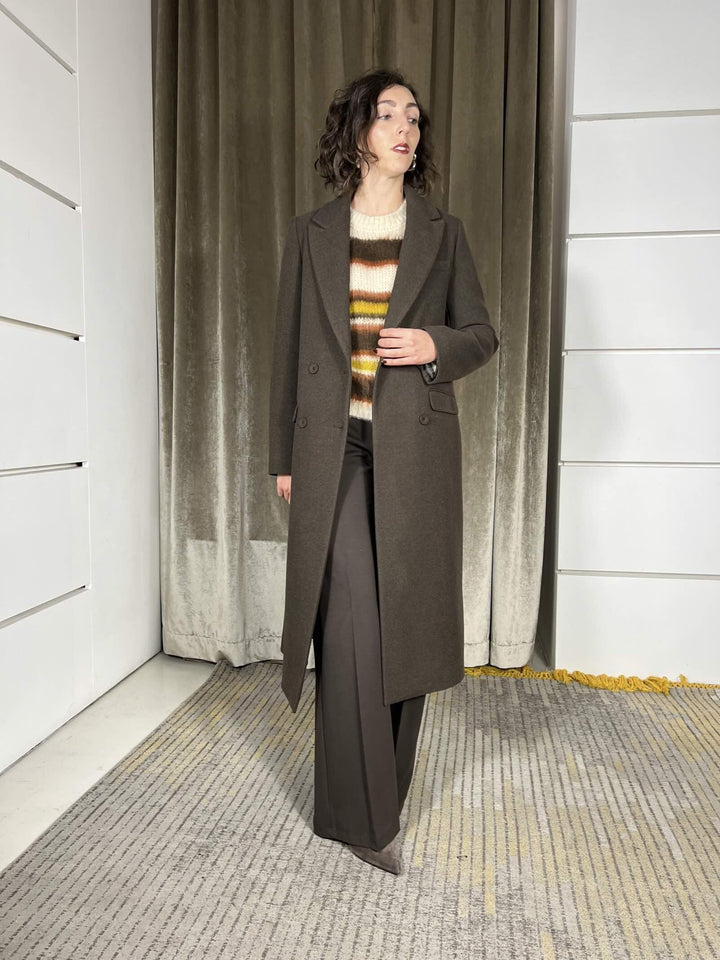 cappotto lungo doppiopetto regolare moro TF1796MORO VICOLO