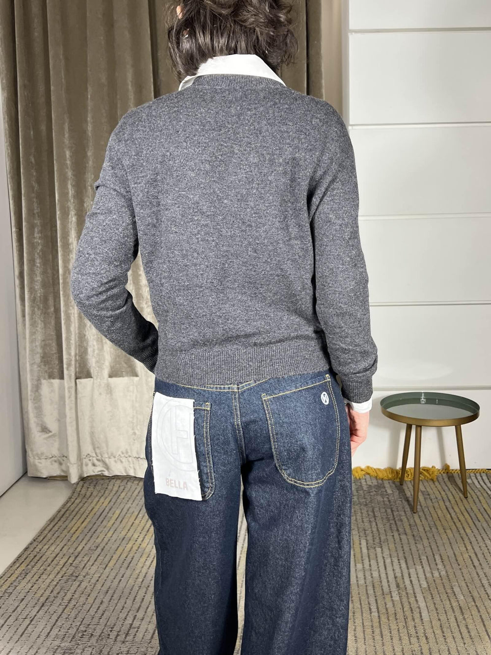 maglione 100% lana scollo a v antracite WL180AI25ANTRACITE TENSIONE IN