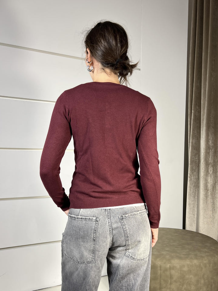 cardigan slim basico vino 250905VINO SUSY MIX