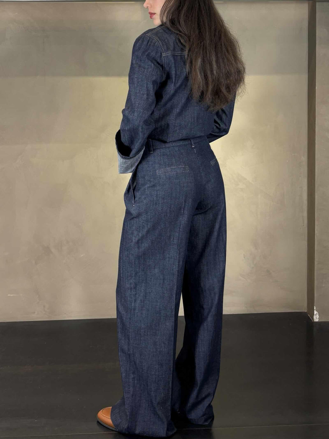 Pantalone palazzo denim scuro P021CUMG065 MANILA GRACE