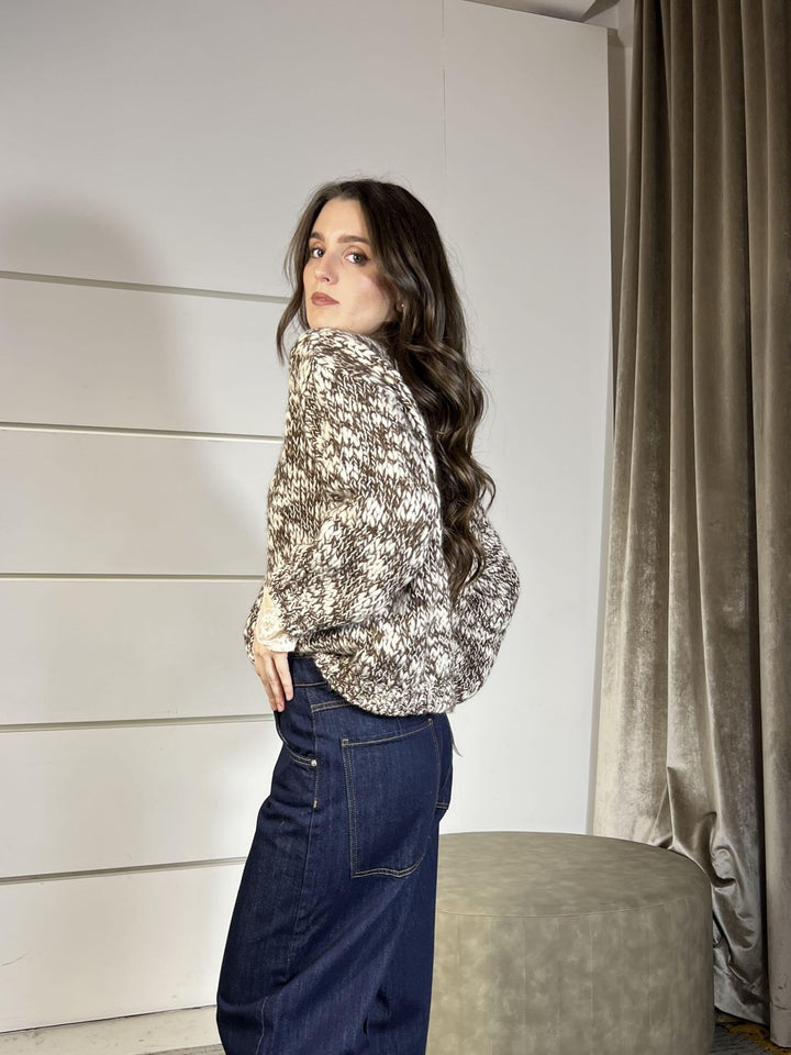 maglione girocollo moro e burro 33060FMORO/BURRO VICOLO