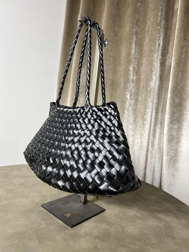 borsa a intreccio in ecopelle nera 58226NERO FEMME CAFE SELECTION