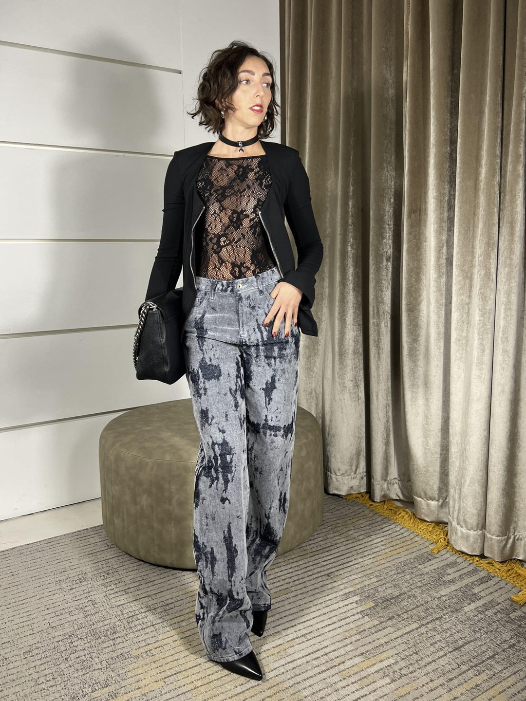 BODY NERO IN PIZZO STRETCH CON SCOLLO NEL RETRO 2M4484J344K103 PATRIZIA PEPE PREVIEW