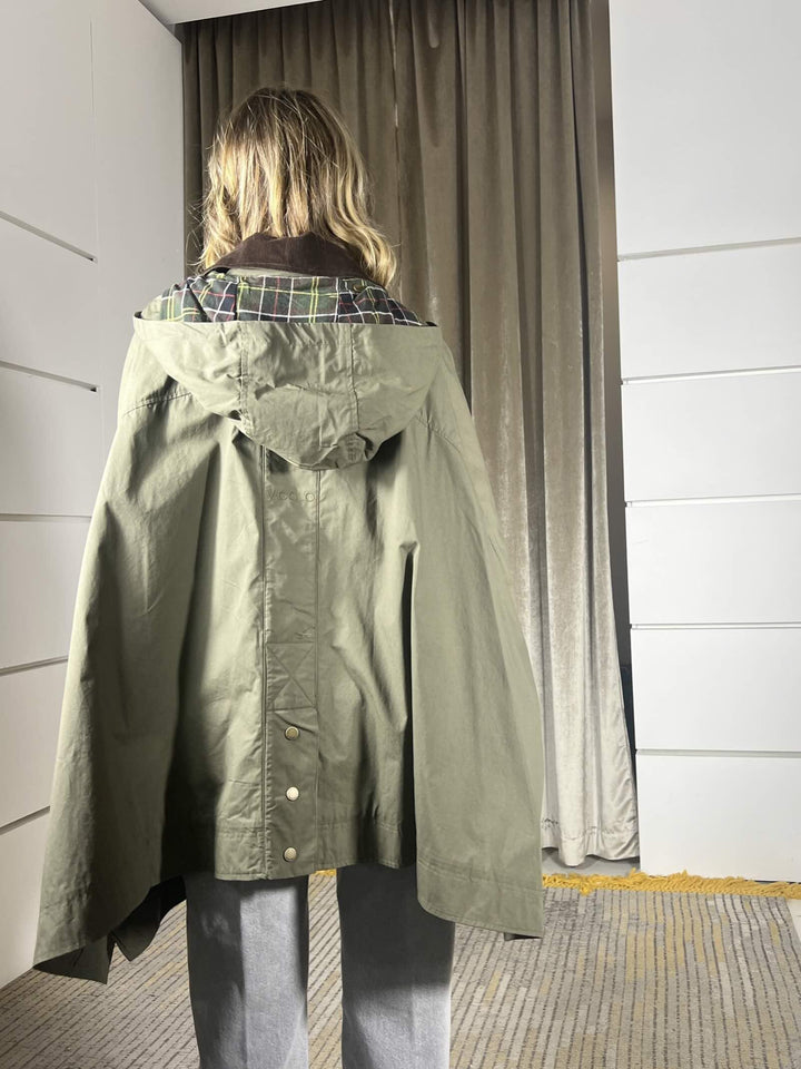 cappa verde con colletto in velluto moro TAB0018VERDE VICOLO