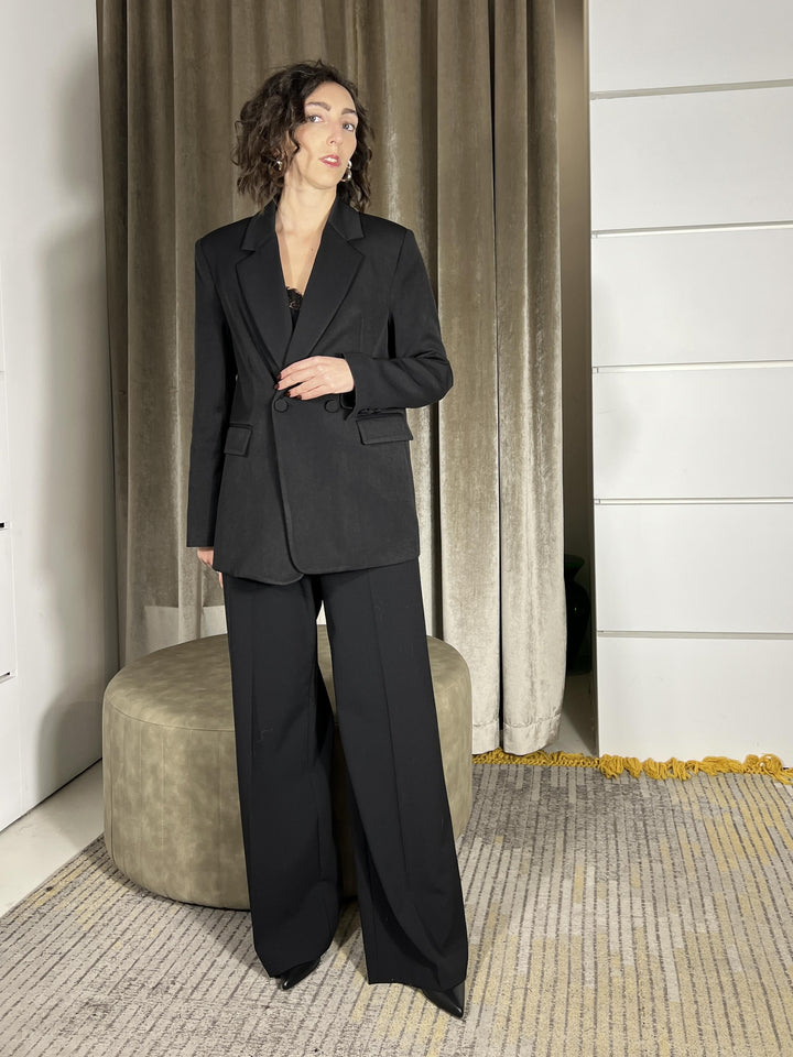 giacca over doppiopetto con spacchi dietro e maxi spalla nera JBM2KYS1900 IMPERIAL