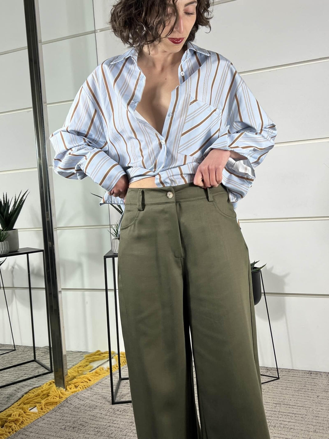 pantalone a palazzo army 1201PE26ARMY TENSIONE IN