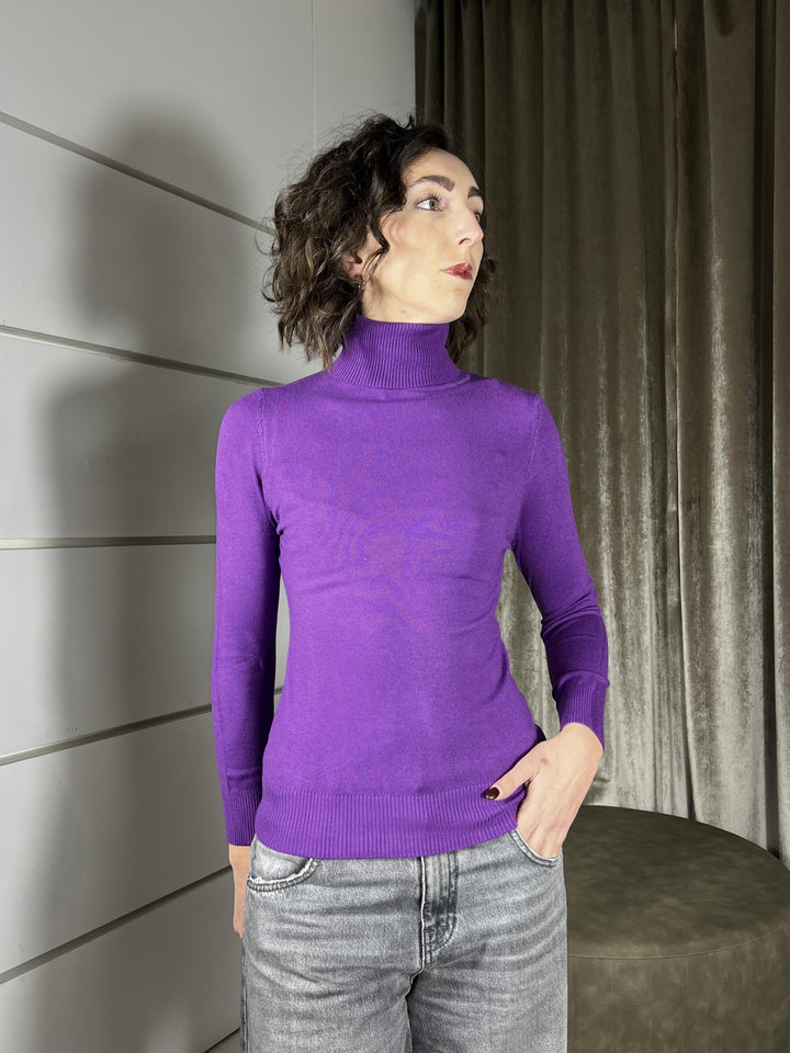 dolcevita ciclista viola in calda viscosa 250907VIOLA SUSY MIX