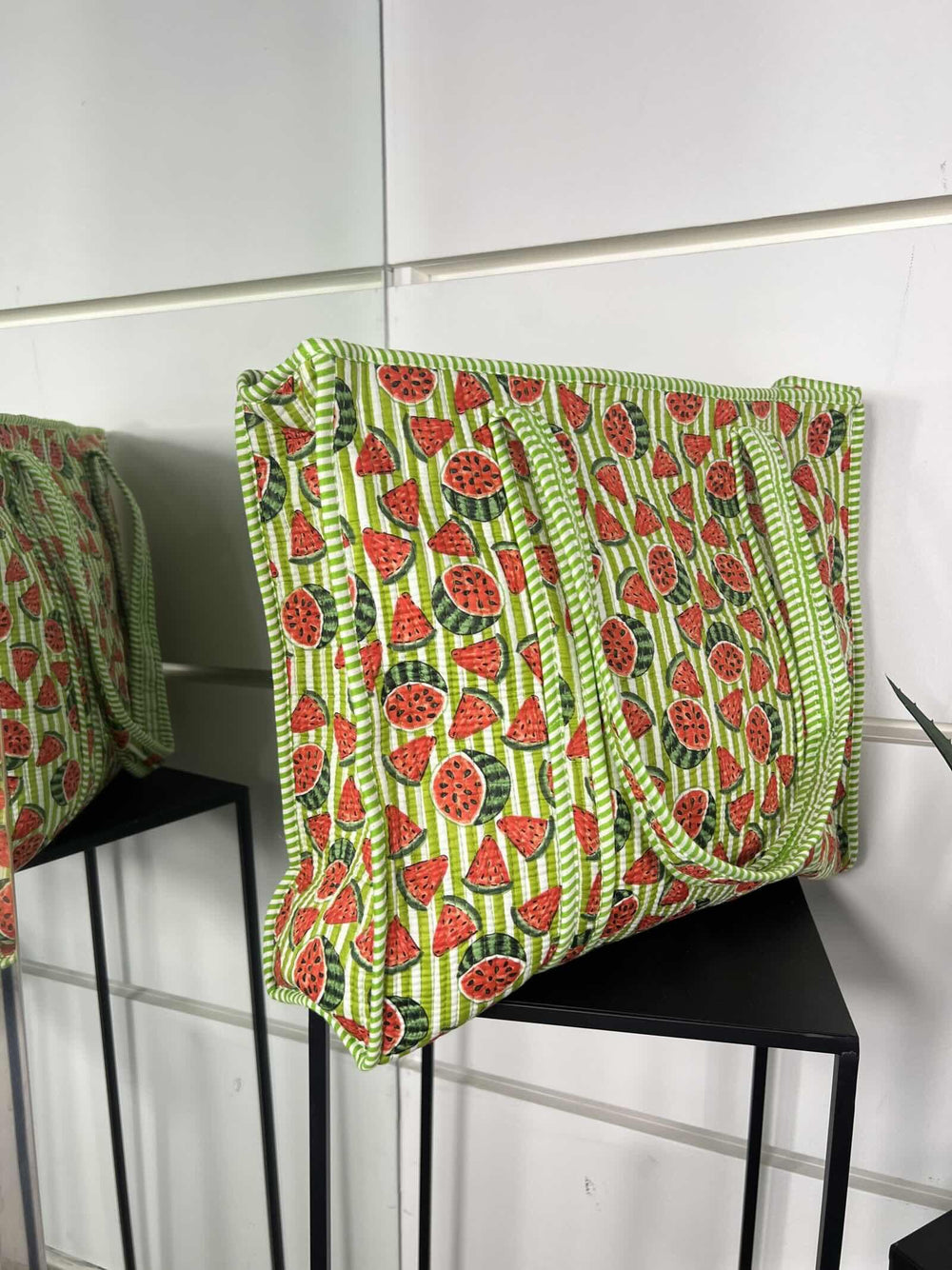 borsa in cotone con stampa anguria verde CO-B0225ANGURIA/VERDE FEMME CAFE SELECTION