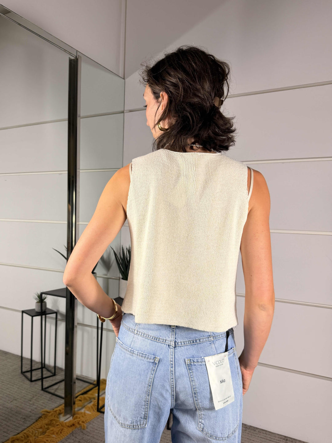 gilet in maglia con fiocchi burro A24416BURRO SPICY CAFE