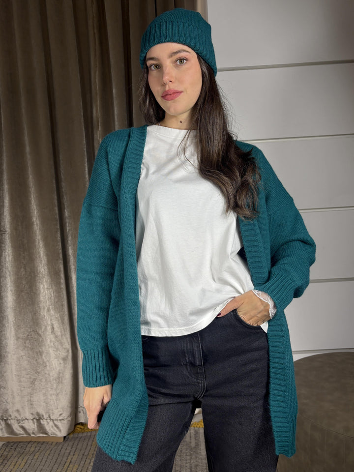 CARDIGAN LUNGO VERDE CEBA5226 CARLA G. MAGLIE