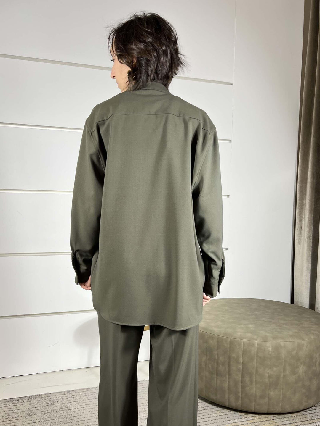 camicia over con tasche a patta verde militare 26C1023MILITARE TENSIONE IN