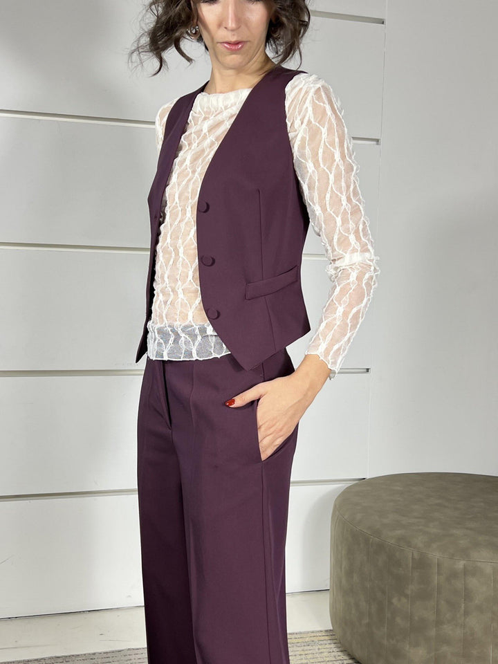 GILET BORDEAUX TF0370BORDEAUX VICOLO