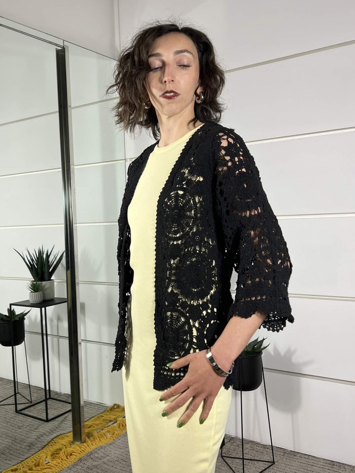 cardigan crochet nero 2668022NERO SUSY MIX