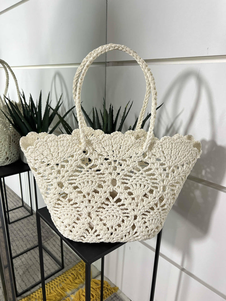 borsa intrecciata in corda off white C20015OFF WHITE FEMME CAFE SELECTION