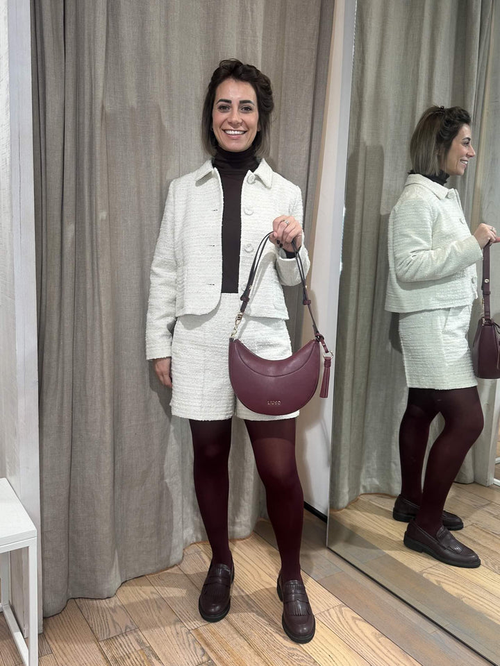 SHORTS AVORIO IN STUOIA JACQUARD LAMè GOLOSO001 iBLUES 2