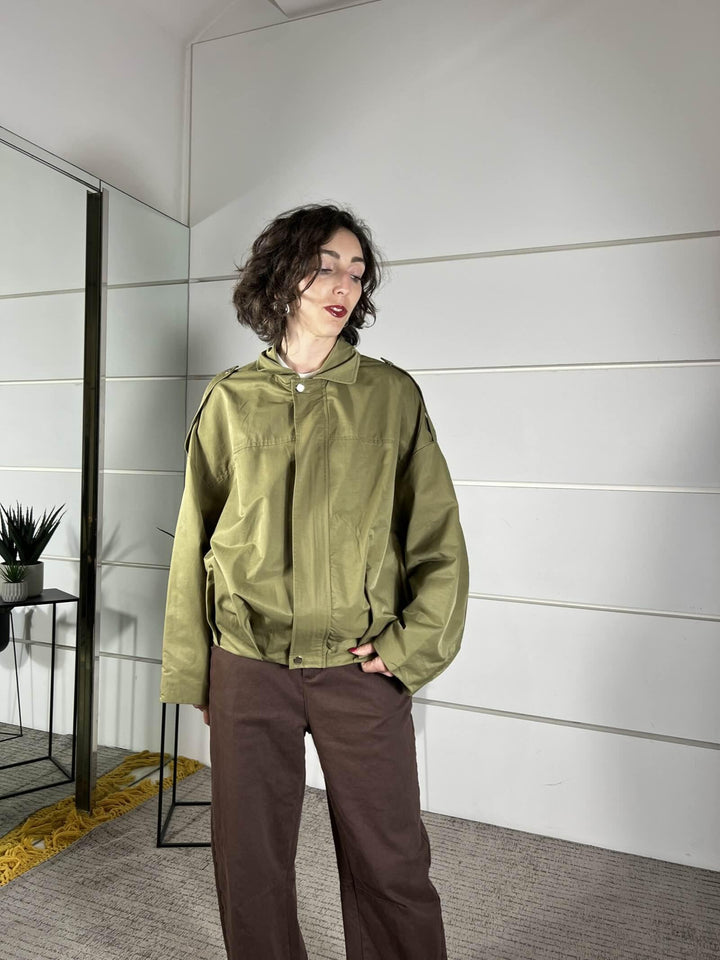 bomber verde militare over T825VERDE MILITARE SUSY MIX