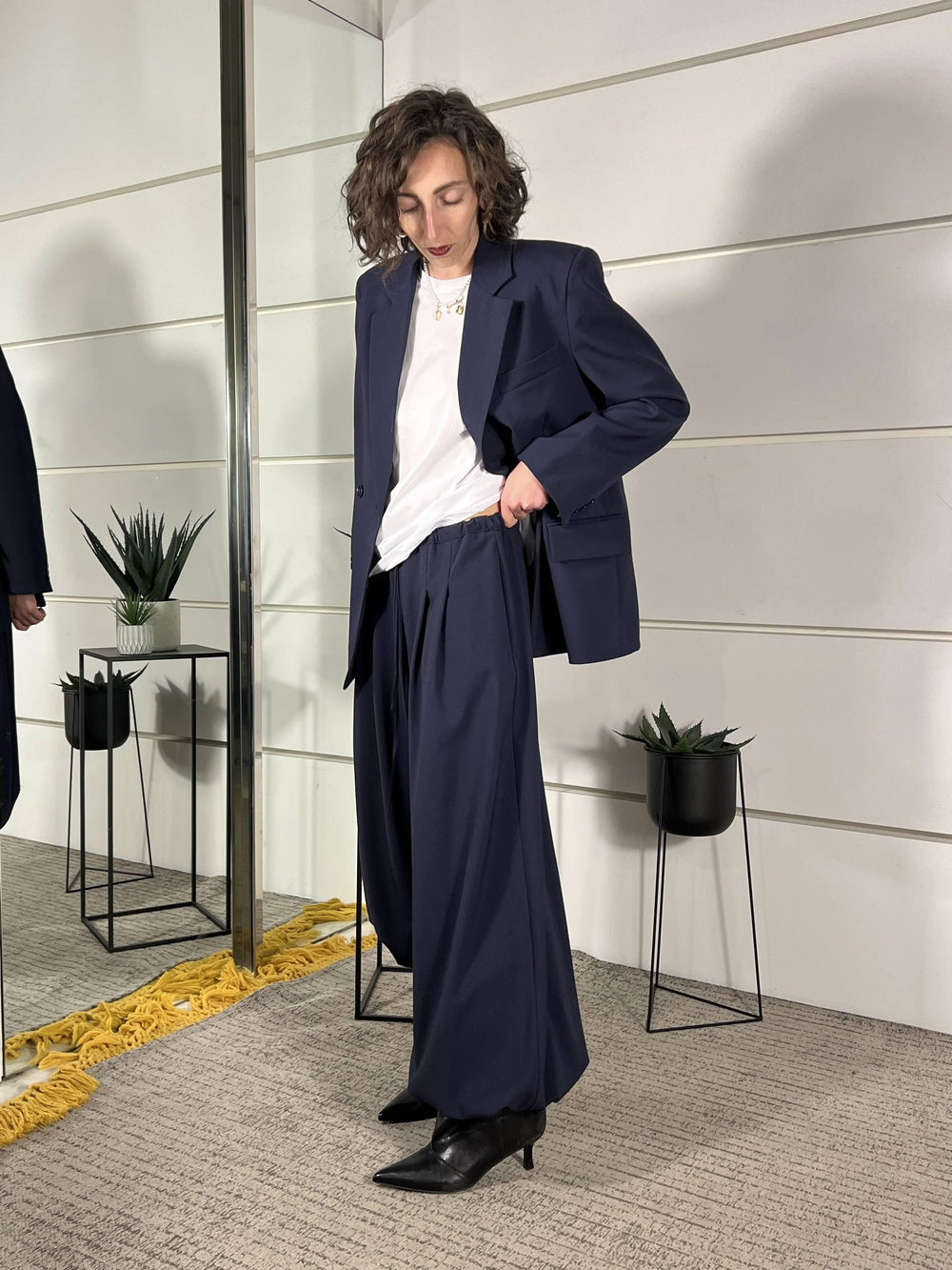 pantalone ballon con pinces blu TAB1326BLU 89 VICOLO