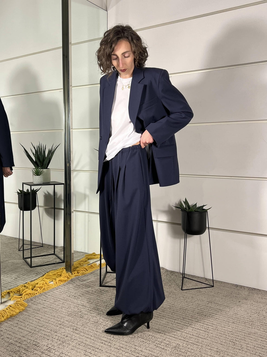 pantalone ballon con pinces blu TAB1326BLU 89 VICOLO