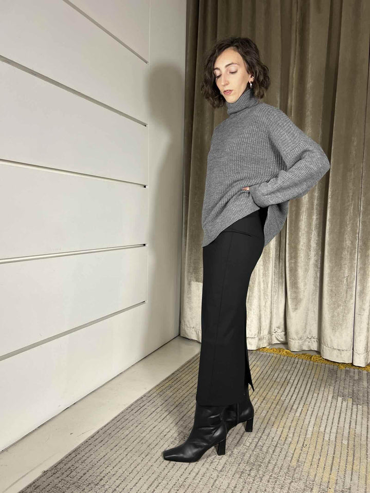 gonna punto milano con spacco dietro nera 26G1204NERO TENSIONE IN