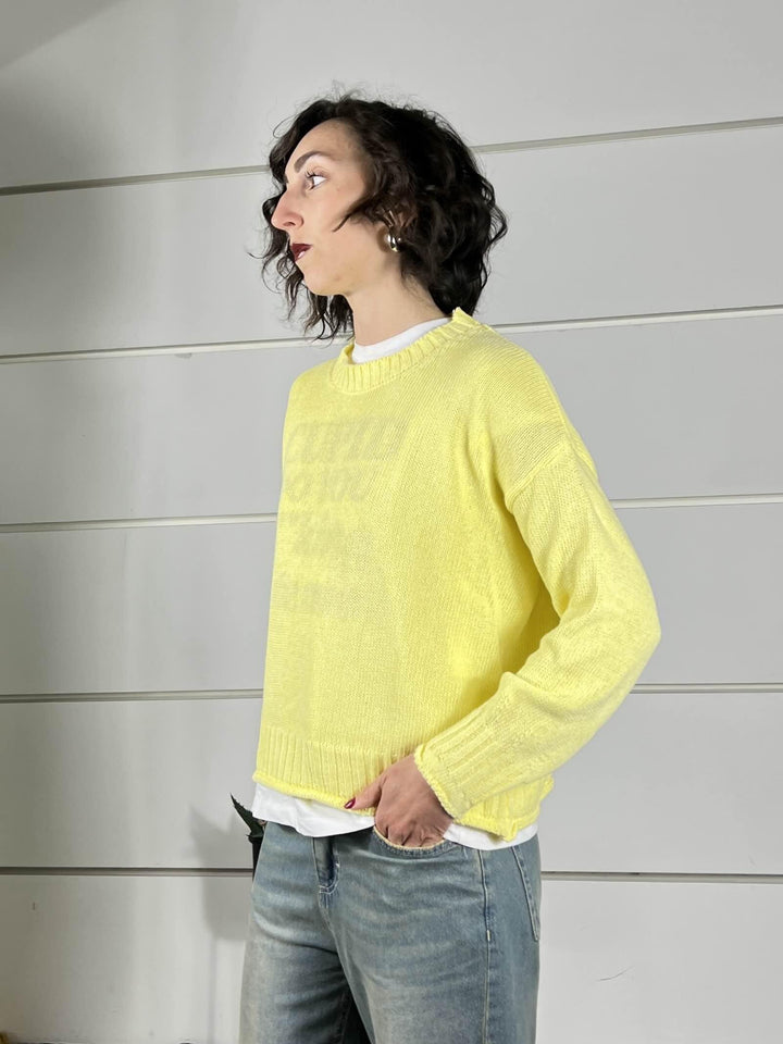maglia paricollo misto cotone gialla WMA26SA515GIALLO TWO WAY