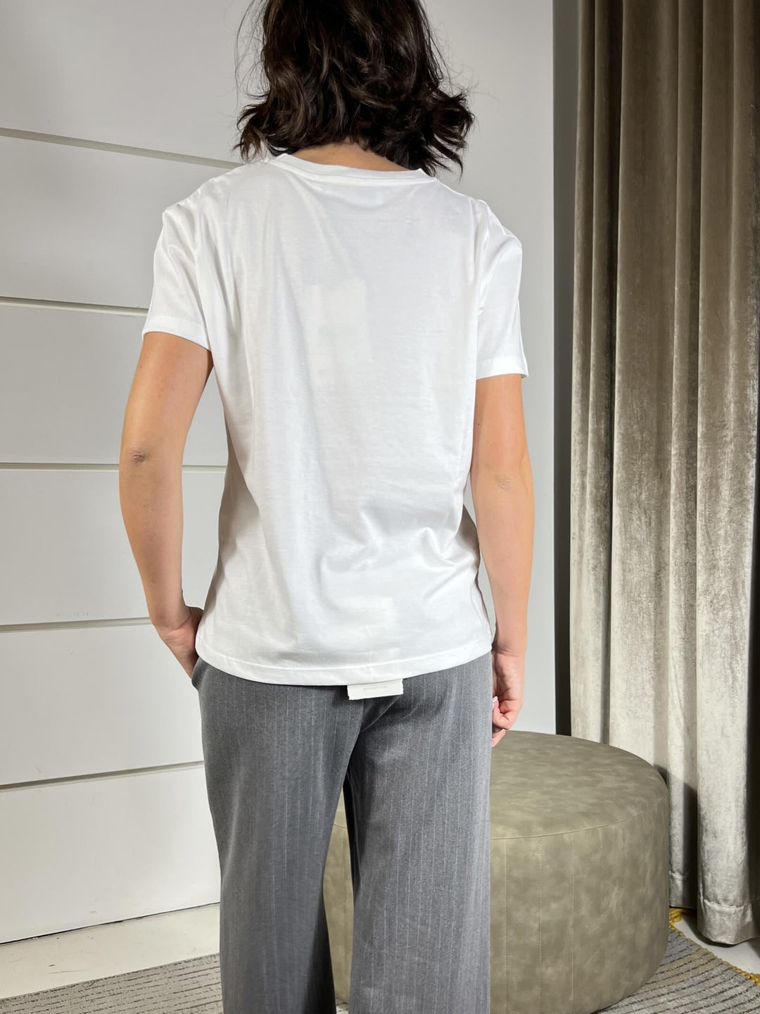 T-SHIRT BIANCA CON RICAMO BUONGIORNO SALVO COMPLICAZIONI TSM-P005PANNA HAVE ONE