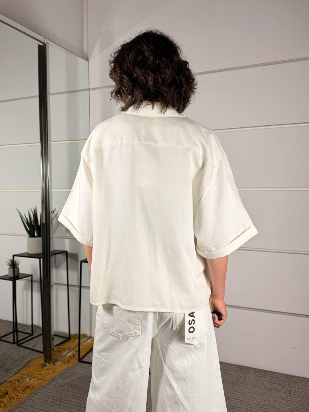 camicia bianca con tasca con paillettes oro 26C5144ORO/BIANCO TENSIONE IN