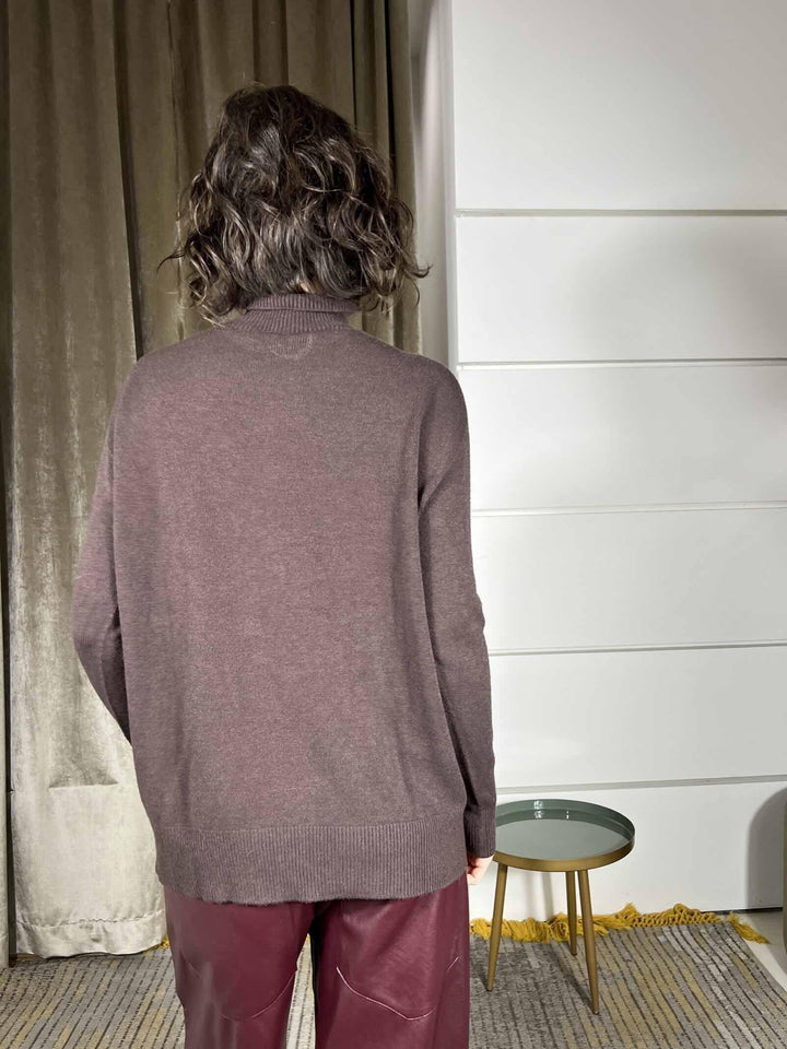 maglia collo alto lunga moro SSX129MORO SUSY MIX